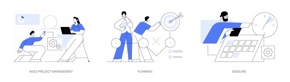 IT project delivery abstract concept vector illustrations. Stock Illustration