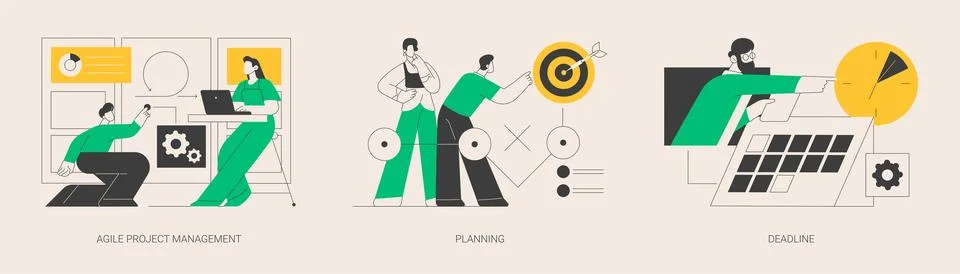 IT project delivery abstract concept vector illustrations. Illustrazione stock