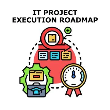 It project execution roadmap planning 스톡 일러스트