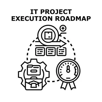 It project execution roadmap planning 스톡 일러스트