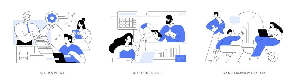 IT project management abstract concept vector illustrations. Illustrazione stock
