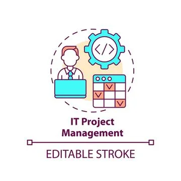 IT project management concept icon Stock Illustration