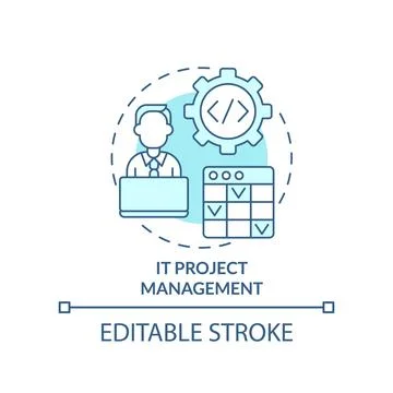 IT project management turquoise concept icon Illustrazione stock