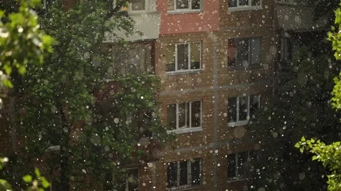 It is raining on a blurred background. Stock Footage 153048141