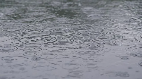 It is Raining, Raindrops in Puddle, Rainy Weather Background Stock Footage 318074116