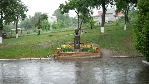 It rains on the school yard Stock Footage 82196341