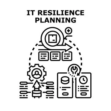 It resilience planning process business continuity strategy 스톡 일러스트
