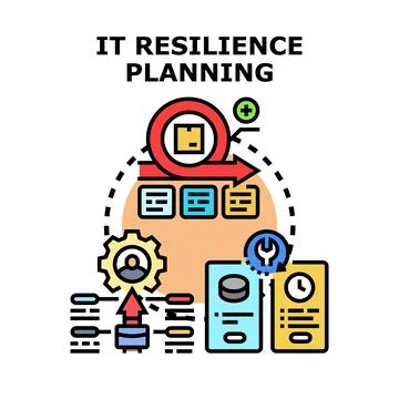 It resilience planning process business continuity strategy Stockillustratie