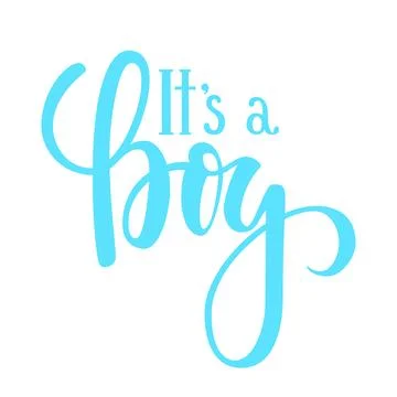 It s a boy. Hand drawn calligraphy and brush pen lettering. design for holi.. Stock Illustration