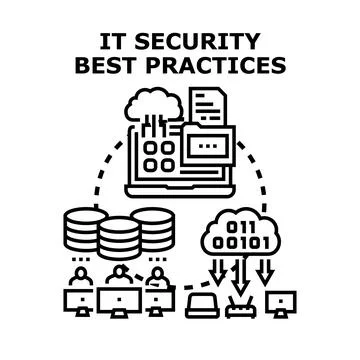 It security best practices protecting data network information Stock Illustration