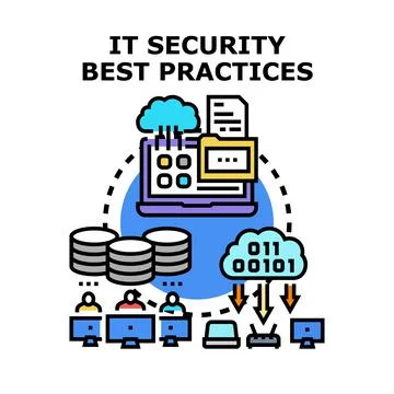 It security best practices protecting data network information Stock Illustration