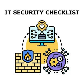 It security checklist concept protecting data and systems Stock Illustration