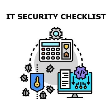 It security checklist maintaining digital system safety Stock Illustration