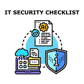 It security checklist protecting digital information system Stock Illustration