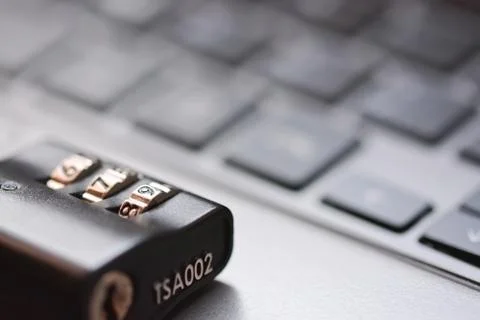 IT security concept with lock on keyboard Stock-Fotos