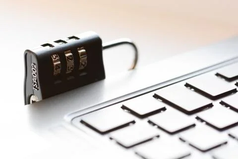 IT security concept with lock on keyboard Fotos Stock