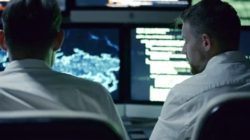 IT Security Team Working at Night Video stock 85827145