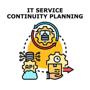 It service continuity planning process icon concept Stock Illustration