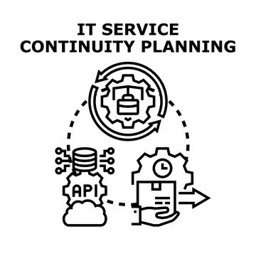 It service continuity planning process icon concept Stock Illustration