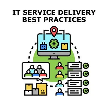 It service delivery best practices optimizing business processes Stock Illustration