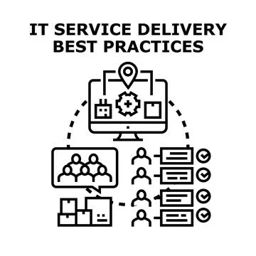 It service delivery best practices optimizing business processes Illustrazione stock