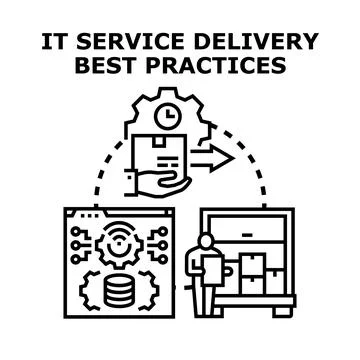 It service delivery best practices optimizing business process Stock Illustration