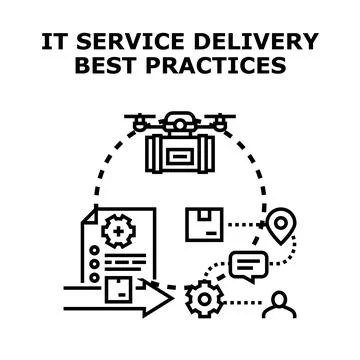 It service delivery best practices process concept Stock Illustration