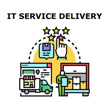 It service delivery concept with customer feedback Illustrazione stock