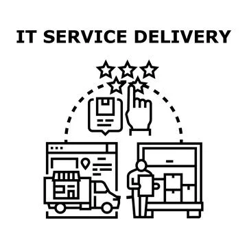 It service delivery concept with customer feedback 스톡 일러스트
