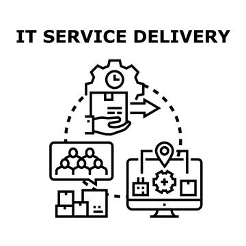 It service delivery concept for efficient technological processes 스톡 일러스트