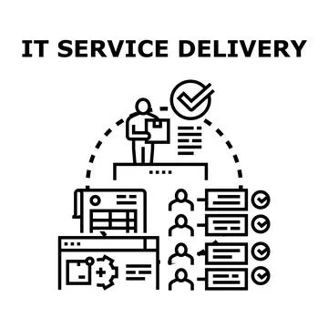 It service delivery managing technology computing solutions イラスト素材