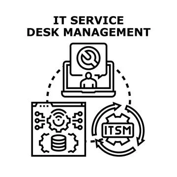 It service desk management optimizing business processes Stock Illustration