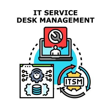 It service desk management optimizing business processes Stock Illustration