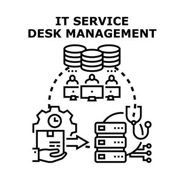 It service desk management support vector concept Stock Illustration