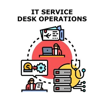 It service desk operations managing support workflow Stock Illustration