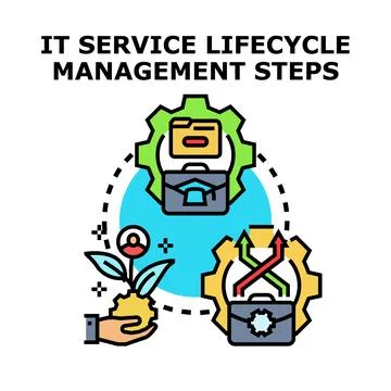 It service lifecycle management steps concept vector Stockillustratie