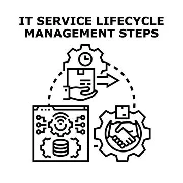 It service lifecycle management steps concept illustration Stock Illustration
