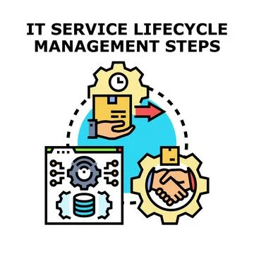 It service lifecycle management steps concept illustration Stock Illustration