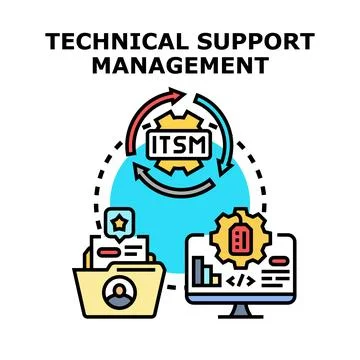 It service management concept managing technical support processes Stockillustratie