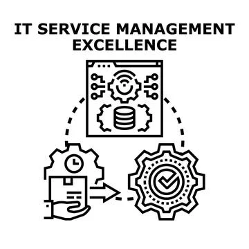 It service management excellence concept processing delivery Stock Illustration