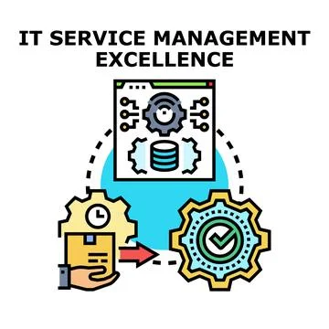 It service management excellence concept processing delivery Stock Illustration