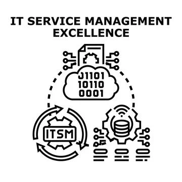 It service management excellence optimizing digital infrastructure Stock Illustration