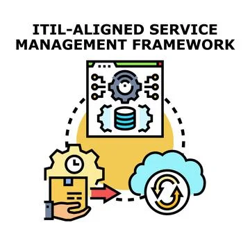 It service management framework best practice concept Stock Illustration