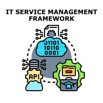 It service management framework concept development process Stock Illustration