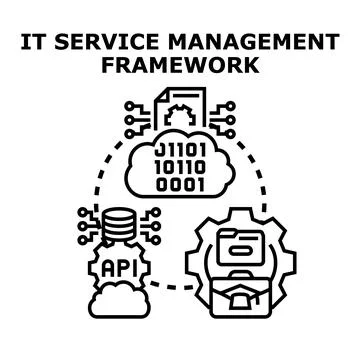 It service management framework concept development process Stock Illustration