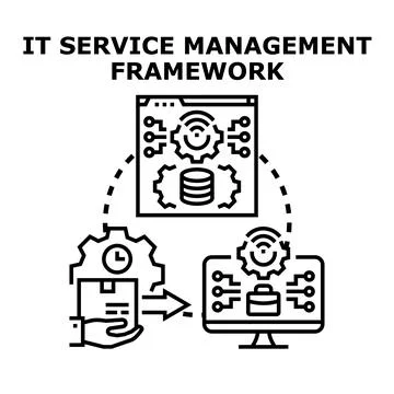 It service management framework vector concept icon Stockillustratie
