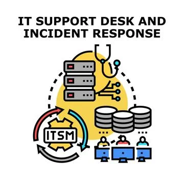 It service management incident response and support desk Stock Illustration