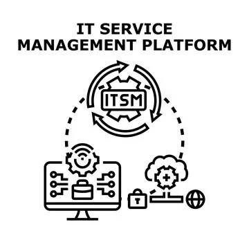 It service management platform developing solution concept 스톡 일러스트