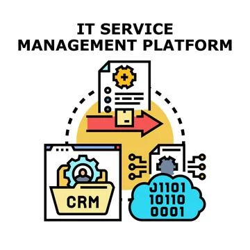 It service management platform developing digital workflow Illustrazione stock