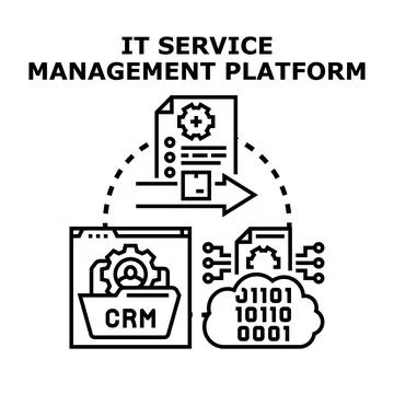 It service management platform developing digital workflow Stock Illustration